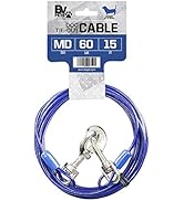 BV Pet Small Tie Out Cable for Dog up to 60 Pounds, 15 Feet Blue Dog Cable