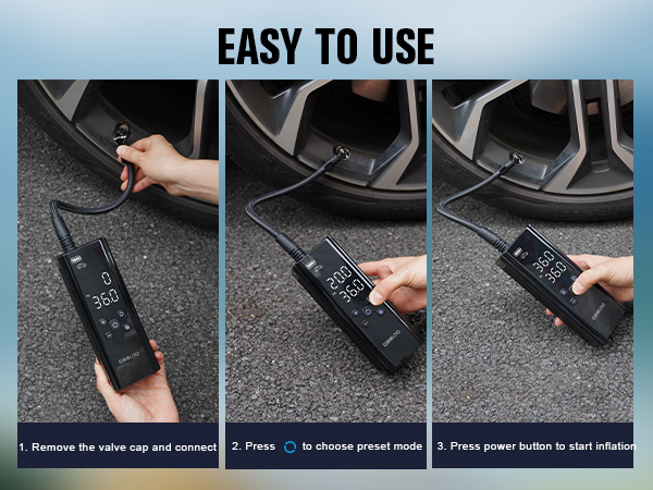 tire inflator with pressure gauge