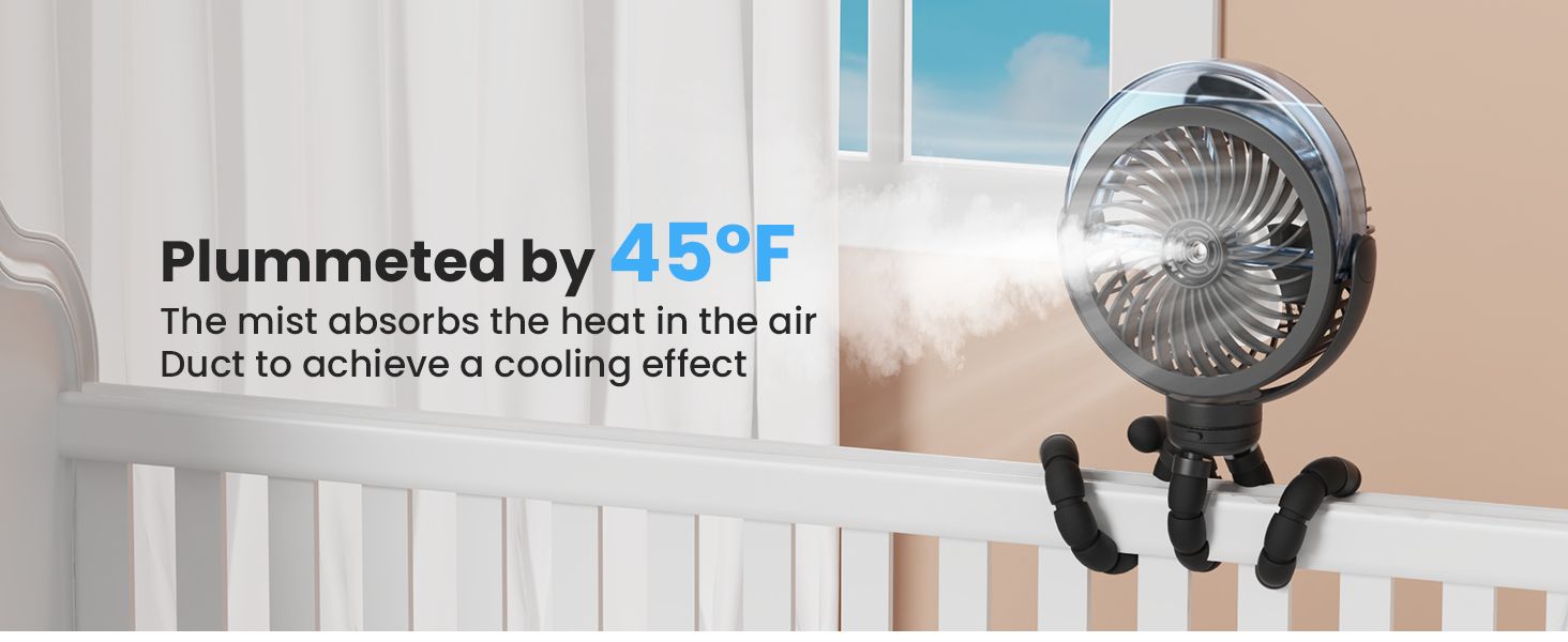 Misting stroller fan