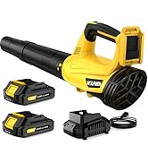 Leaf Blower, Electric Cordless Leaf Blower with 2 Batteries and Charger, 2 Speed Mode, Lightweigh...
