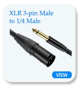 Yinker 1/4 Inch TS to XLR Male Cable, 6.35mm to 3 Pin Male Microphone Cable Unbalanced Mic Cord -...