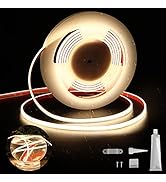 Outdoor LED Strip Lights 16.4ft, 4000K UL-Listed COB Lights Strip IP67 Waterproof, 528LEDS/m 24V,...