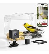Freesason Waterproof Smart Bird Feeder Camera with AI Bird Recognition, 2K HD All-Weather Window ...