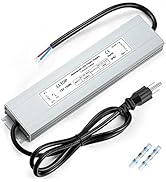 LED Power Supply 150 Watts LLTOP Waterproof IP67 LED Driver 100-264V AC to 12V DC 12.5A Low Volta...