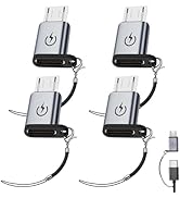 Liaoan USB C to Micro USB Adapter (4 Packs), ,Micro USB to Type-C Adapter,Supports 18W Fast Charg...