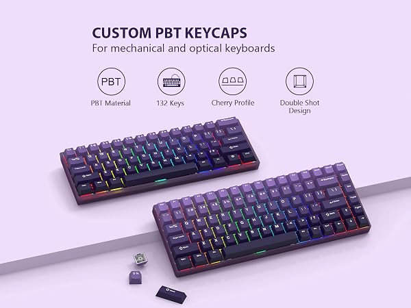 132 Keys Gradient Purple Keycaps