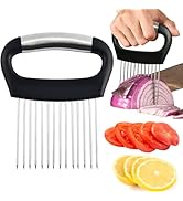 Hendiy Onion Slicer Holder, Large Onion Holder for Slicing Stainless Steel Tomato Cutter Vegetabl...