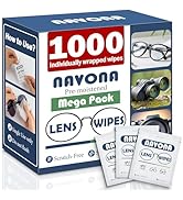 1000 Count Lens Wipes for Eyeglasses – Pre-Moistened, Individually Wrapped Eyeglass Cleaning Wipe...