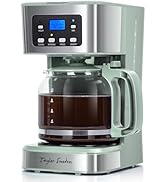 Taylor Swoden 12-Cup Programmable Coffee Maker, Regular &amp; Strong Brew Drip Coffee Machine for Hom...
