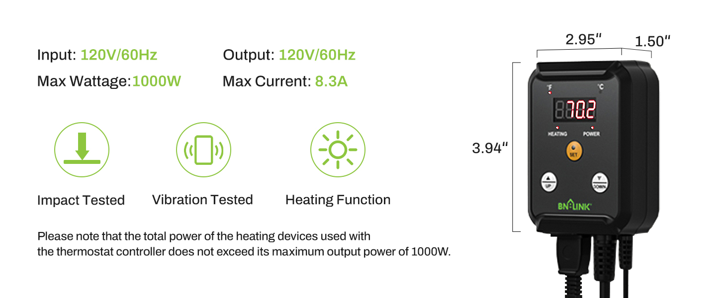 seedling heat mat thermostat