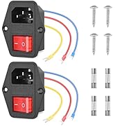 Nilight 2Pcs Switch Power Socket 10A 250V AC Power Socket Inlet Module On Off Rocker Switch Built...