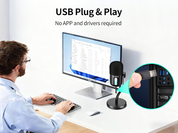 USB plug and play microphone