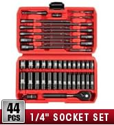 LLNDEI 1/4" Drive Socket set &amp; Nut Driver Set 44PCS, 1/4-Inch Sockets Deep&amp;Shallow Metric(4-15mm)...