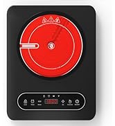 GIHETKUT Single Burner Electric Cooktop,110V 1800W Electric Stove Top with LED Touch Control,10 P...