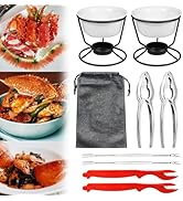 Crab Leg Cracker Tool Butter Warmers for Seafood Crab Leg Crackers Crab Lobster Butter Ceramic Wa...