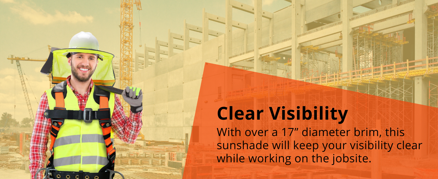 Wolf High-Visibility Reflective Full-Brim Hard Hat Mesh Sun Visor Neck Shade