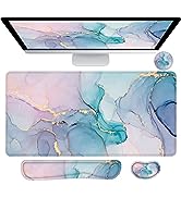 Lateefah Large Mouse Pad and Keyboard Wrist Rest, Desk Pad for Keyboard and Mouse, 4-in-1 Extende...