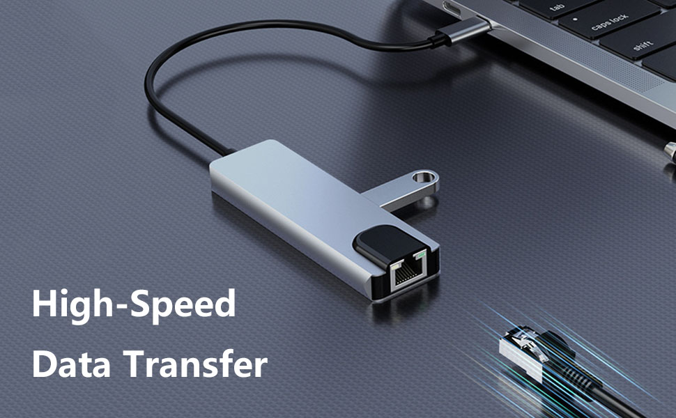 USB C to Ethernet Hub 5in1