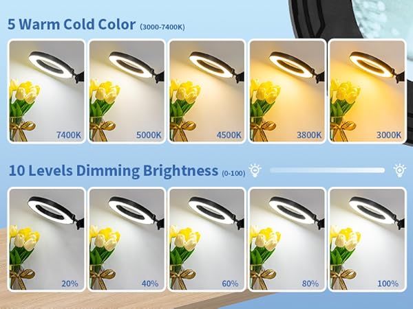 5 color modes and infinite dimming magnifying glass with light lighted magnifying glass