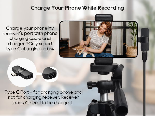 mini wireless mic for iphone Android phone can Charge Your Phone While Recording