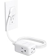 Flat Extension Cord 6ft, NUTICT Indoor 3 Prong Cord Extension with 900J Surge Protector, 13A/1625...