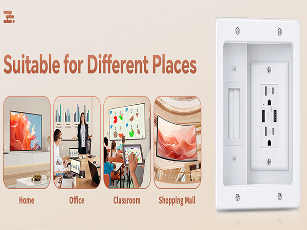 recessed outlet tv wall