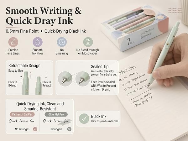 2. Smooth Writing &amp;amp; Quick Dry Ink