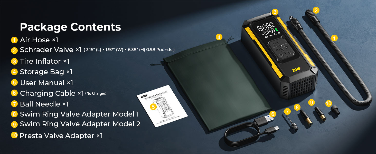 Tire Inflator Portable Air Compressor