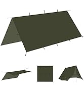 onewind 10×10 ft Camping Tarp, Waterproof Silnylon Emergency Shelter Survival Tent Tarp Hammock R...