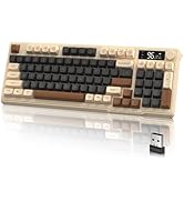 LexonElec M96 Wireless Gaming Keyboard,Knob Control Bluetooth/2.4G Wireless Mechanical Feeling Ke...