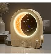 blonbar Sunrise Alarm Clocks for Bedrooms, Stepless Dimmable Moon Lamp Dual Alarm Clock with 12Le...