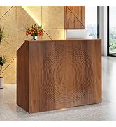 Tribesigns Reception Desk with Counter, Modern Front Desk Reception Room Table with Cable Grommet...