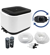 YQMIGU Aquarium Air Pump Quietest for Fish Tank 20-300Gallon/20-600Gallon,2 Air Outlets Ultra Sil...