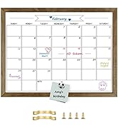 Dry Erase Monthly Calendar Whiteboard, Magnetic Surface White Board for Wall, Office/School/Home,...