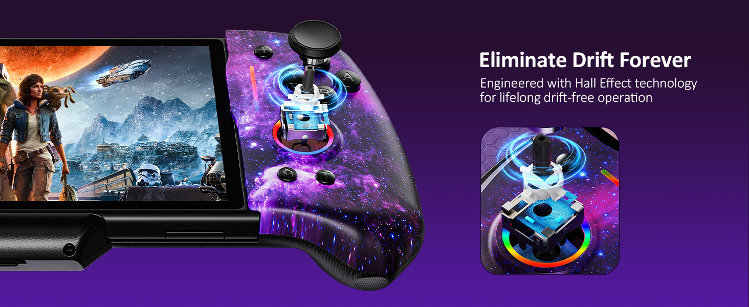 featuring Hall sensor joysticks that eliminate drift and provide accurate no deadzone control