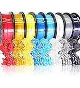 BBLIFE 1.75mm 8 Spools Silk Shiny 3D Printer PLA Filament Bundle Pack: 8 Silk Shiny Colors: Gold ...