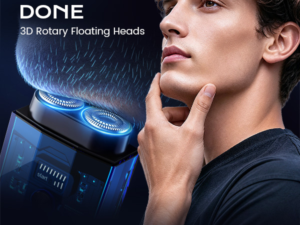 3D rotary Floating head electric shavers for men