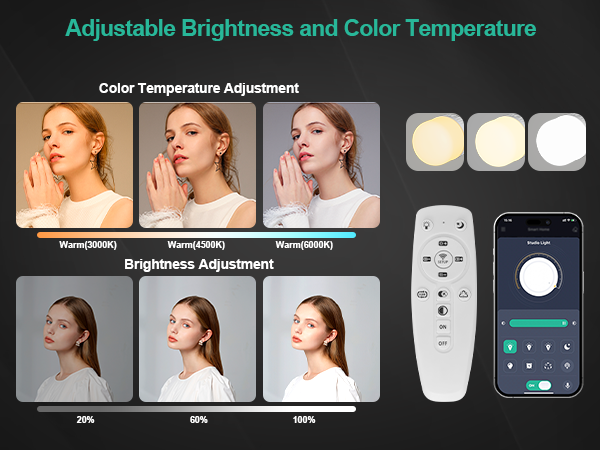 Softbox Photography Light Kit Pull Soft Box with Remote/APP Intelligent Control Light bulb 2