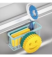 MURLONG Sponge Holder Smiley Face,Sink Caddy for Kitchen Sink,Sponge Holder with 2 PCS Suction Cu...