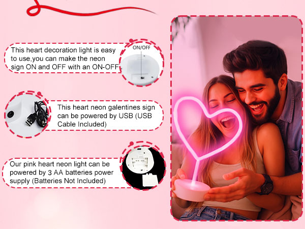 neon heart light