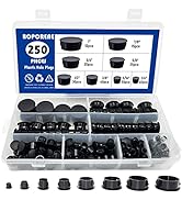 BOPOREAE 250 PCS Nylon Plastic Hole Plug 1" 7/8" 3/4" 5/8" 1/2" 3/8" 5/16" 1/4" Round Drill Hole,...