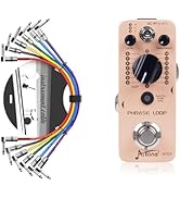 AITONE Looper Pedal (AT-07) and Patch Cables 6 Pack 1/4" inch TS Right Angle Guitar Patch Colored...