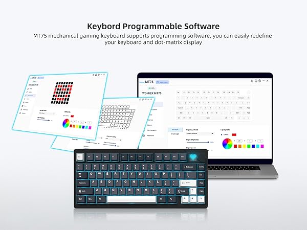 75% Wireless Mechanical Gaming Keyboard Bluetooth 5.0/2.4GHz/USB C Thocky Creamy Keyboard