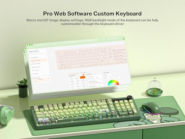 Frog Wireless Mechanical Creamy Keyboard,Gaming Keyboard with Number Pad,98% Keyboard