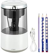 M&amp;G White Electric Pencil Sharpener, Portable Automatic Pencil Sharpener for Colored Pencils, Aut...