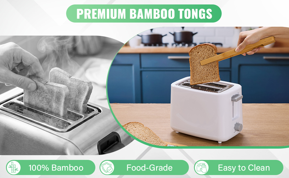 Bamboo Toast Tongs