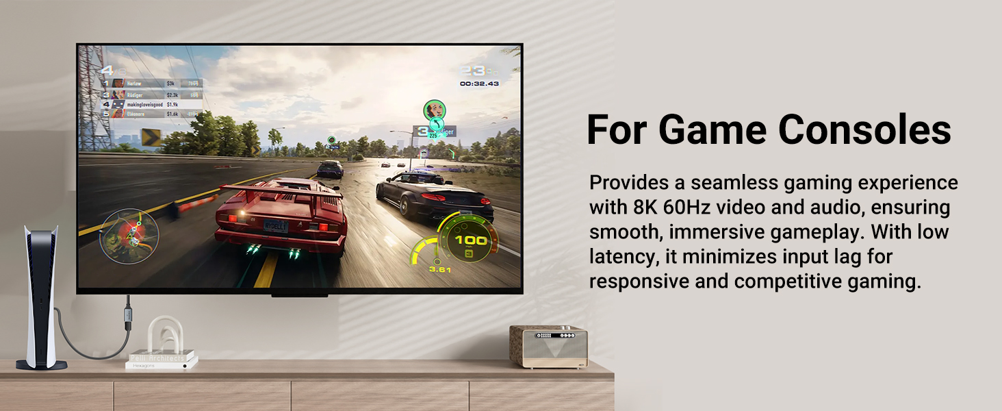 short HDMI extension cable for game consoles