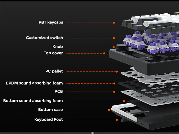 75% wired gaming mechanical keyboard
