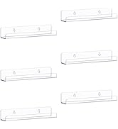 Laurensory Vinyl Record Shelf Wall Mount, 6 Pack Clear Acrylic Album Record Holder Display, Kids ...