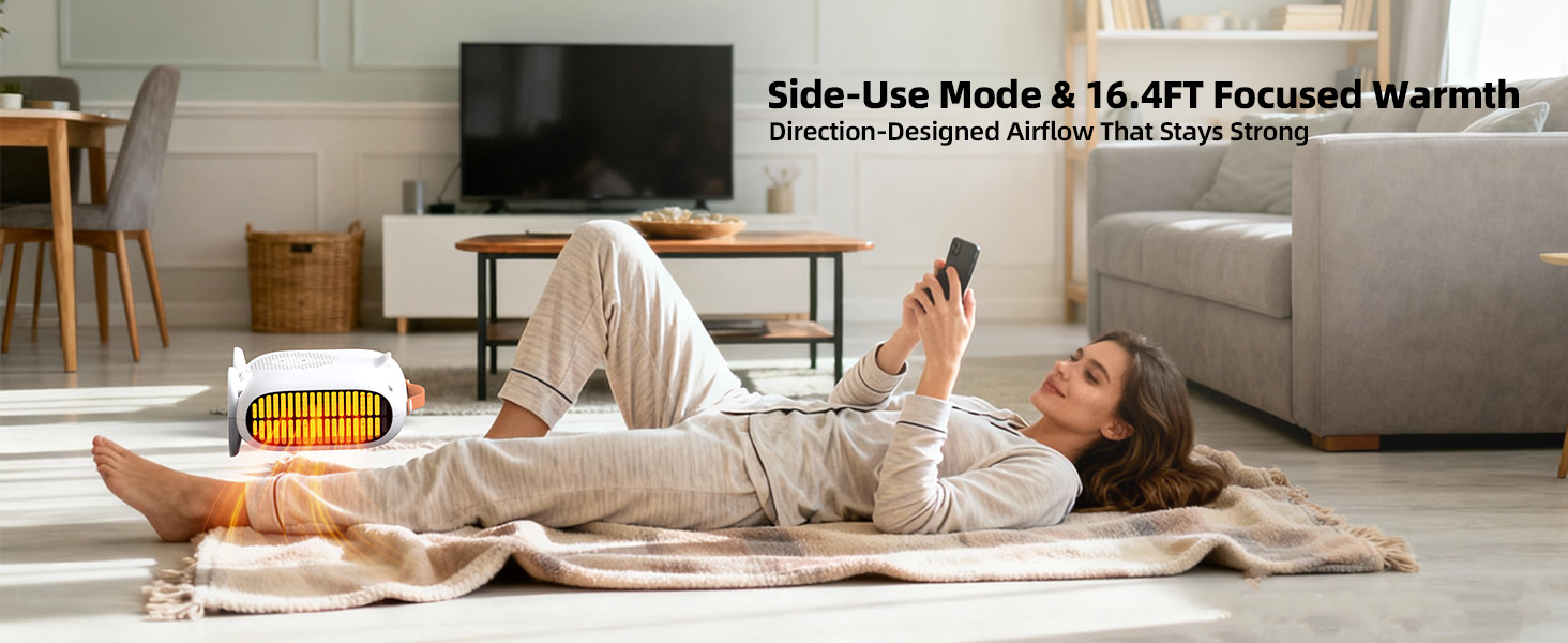 Wider Warm Air Delivery Range desk heater